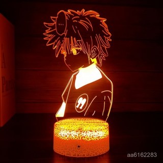 嚴選商品/下殺熱品 全職獵人3d小夜燈奇犽西索動漫週邊燈宿捨臺燈卡通臥室睡覺燈網紅 51L7, 小傑和奇犽-4,三色帶開關 USB款