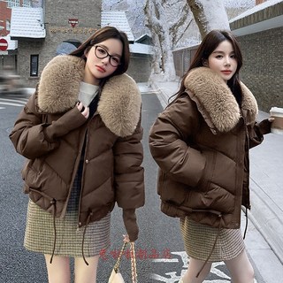 大毛領羽絨外套加厚保暖洋氣減齡短版棉服女生時尚百搭小個子秋冬保暖棉服棉襖防寒禦寒冬季外套 大尺碼羽絨外套潮機車防風衣