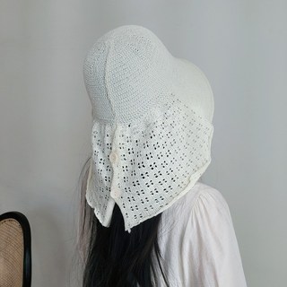 느와드코코 햇빛차단 그물망 가벼운 목가리개 플랩캡 챙넓은 모자