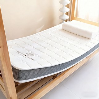天然乳膠記憶海綿床墊 學生宿舍床墊榻榻米墊 單人雙人床墊租房專用, 方格白-厚10cm【抗菌除蟎 拒絕塌陷】,90*190cm【有長度200下標備注】