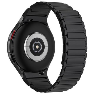 Fegwilde 갤럭시워치 스포츠 마그네틱 실리콘 스트랩 워치7/6/6클래식/5/5골프/4/4클래식 호환 40mm 44mm 45mm 43mm 47mm 42mm 46mm, 검은색