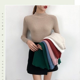 素色百搭加厚針織毛衣 - 冬天必備