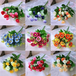 嘉義發貨 單支假花 仿真花束 塑膠花手捧花 小把束布藝裝飾花 插花卉幹絹花布花 人造花束, 10頭康乃馨玫紅, 1個