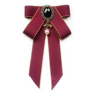 JK日系蝴蝶結領花女水晶珍珠吊墜領結學院風職業領結免打領帶制服水手服領結