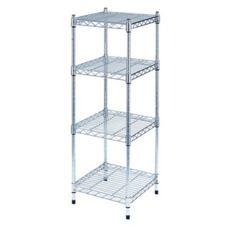 KIWISH奇意 46x46x90H耐重型四層置物架 鎖管款 四層架 鐵架 層架 收納架 鐵力士架 電器架 波浪架 免工具 架子 置物架 廚房層架 廚房收納架 廚房置物架, 星空銀, 4層