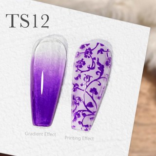 CANNI 스탬핑 젤 크리미 페인팅 젤 5ml 이지 트랜스퍼 스탬퍼 고발색 바니쉬 네일 드로잉 빠른 프렌치 네일 디자인, TS12 stamping gel