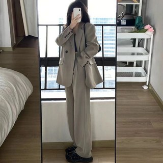 時尚休閒高級西裝外套女 2026秋冬新款韓版寬鬆顯瘦兩件套西服套裝