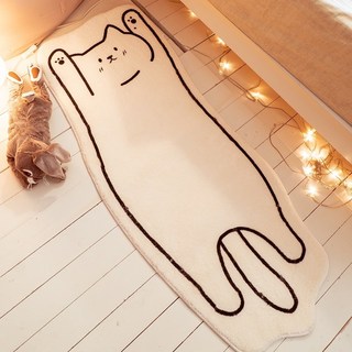 棉床本舖 長條貓絨毛地墊 118X45CM 舒適可愛絨毛感