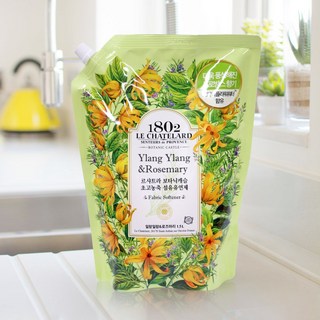 르샤트라1802 보타닉 캐슬 섬유유연제 일랑일랑 로즈마리 리필, 1.5L, 2개