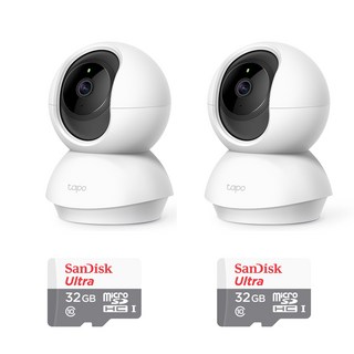 1+1 총2대티피링크 Tapo C200 200만화소 360도회전 실내무선카메라 홈CCTV 야간흑백전환, 선택2 Tapo C200(TC70)+메모리32G(2대), 2개