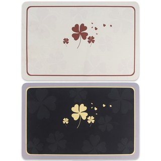 투데이리빙 1+1 빨아쓰는 네잎 클로버 규조토 발매트 욕실 화장실 매트 주방 발판 미끄럼방지 물흡수 발수건 대형 예쁜 바닥 러그, 2개, R98856A(화이트+ 블랙