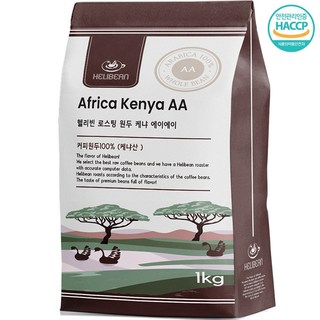 헬리빈 고소한 너티 초코 케냐AA 커피원두 갓로스팅한 상급원두, 홀빈(분쇄안함), 1kg, 1개
