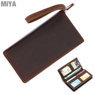 MIYA 義大利牛皮 多卡位手拿包 真皮拉鍊錢包