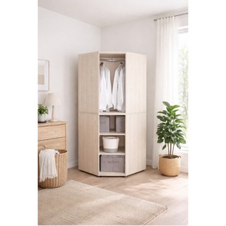 賀雅家居 喬倫斯2.75尺轉角衣櫥 木心板北歐風衣櫃 台灣製造免組裝