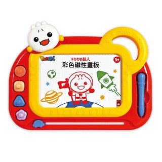 FOOD超人彩色隨身磁性畫板，兒童益智玩具，安全無毒，輕巧便攜, 紅色, 1個