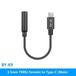 BOYA BY-K1-K9 TRS 라이트닝 타입 아이폰 안드로이드 폰 오디오 마이크 어댑터 케이블 액세서리 0.06m 데이터 라인 3.5mm, 09 BY-K9, 1개