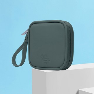 3C收納包 便攜耳機收納包 充電線收納包 移動硬盤保護套 數據線收納包 行動電源收納包 行動充收納包, 【湖水綠】, 1個