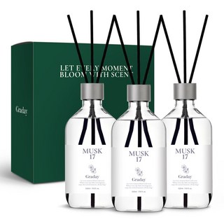 그라데이 디퓨저 선물세트, 3개, 520ml, 머스크 17