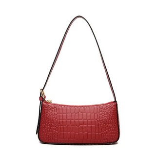 台灣大批發 精選韓系質感真皮包包系列 斜背包 單肩包 斜跨包 托特包 側背包 月牙包 手機包 馬鞍包包 皮夾 送禮, F款/腋下包/酒紅色