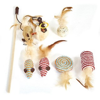 SMN 고양이 장난감 세트 낚시대 공 쥐 고양이용품 캣타워, 고양이 낚시대 세트, 1개