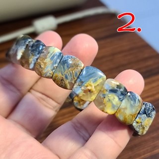 彼得石玉化手排手鍊 地球紋風暴石 獨特油畫質感 15x11mm