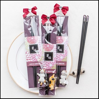 筷子筷架組 婚禮小物 箸福筷樂禮盒, 日式箸福, 5套, 筷子+筷架