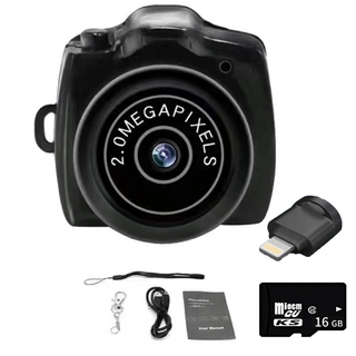 迷你相機 輕巧便攜 高畫質隱蔽拍攝蒐證紀錄, 1個, 迷你相機+蘋果讀卡器+16G記憶卡