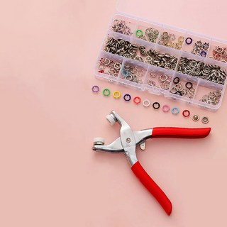 五爪扣套裝 - 手工藝必備，輕鬆打造專業級作品, 空心彩色100組+金屬鉗, 1套