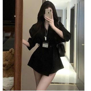 韓系黑色收腰短款風衣外套 百搭休閒大衣 - 2026年新款