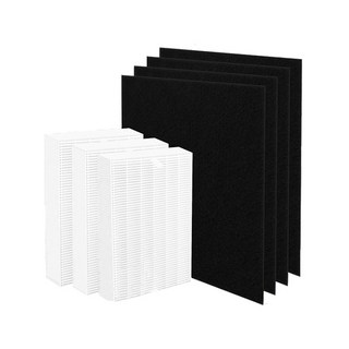 Honeywell空氣清淨機濾網，適用HPA-100APTW、HPA-5150WTW，高效過濾PM2.5及過敏原，活性碳除臭，輕鬆更換，維持空氣清新。, 1套, 抗敏高效HEPA濾網*1+4片活性碳棉, 抗敏高效HEPA濾網*1+4片活性碳棉