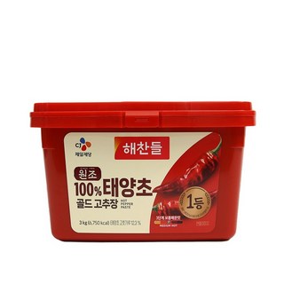 해찬들 맛있게매운 태양초 골드 고추장 3kg 보통매운맛 식자재유통, 1개