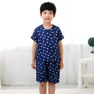 아동용 썬캣 네이비 인견 잠옷 상하세트