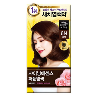 미쟝센 새치커버 샤이닝에센스 염색약 3개 컬러선택, 6N 갈색
