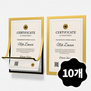 루폭트 무타공 접착식 자석 프레임 액자, 10개, 골드