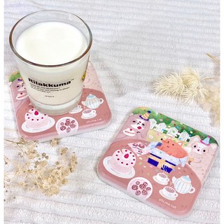 芝麻貓 貓咪插畫鶯歌陶瓷防滑杯墊 台灣製造 生日禮物 交換禮物, 1個