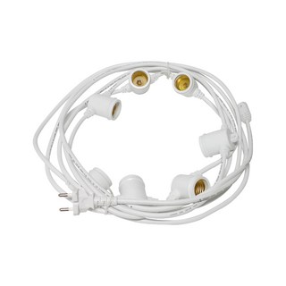 신성 파티벨트 연등선 데코조명 와이어 설치 키트 E26 스트링라이트 소모갈 전등선 감성조명 줄조명 카페 펜션 루프탑 파티라이트 무드등 공사장 작업등 야시장 축제 행사장 장식조명, 신성 파티벨트 7구 6M 백색, 1개