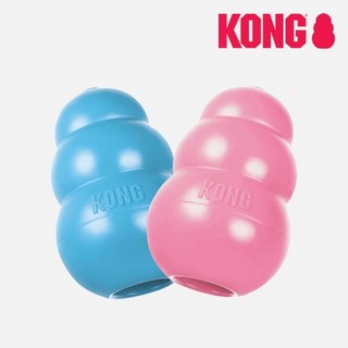콩 KONG 퍼피 새끼 강아지 고양이 간식 먹이 분리불안 장난감 콩토이 미니 소 중 대, 블루, 1개