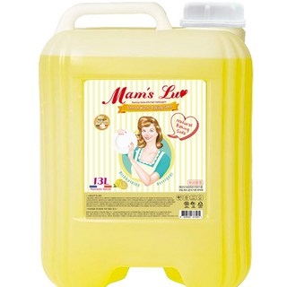 [맘스럽] 레몬워시 주방세제 13L 베이킹소다 특대용량 과일 채소 세척용 피부저자극 탈취인증 가정용 업소용, 1개