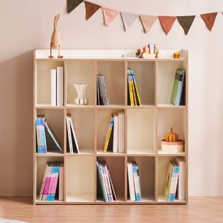 윌로우 조이 가로 1100 높이 1080 3단 와이드 아기책장 유아책장 어린이책장, 가로1100 높이1080 3단와이드, 화이트+자작나무