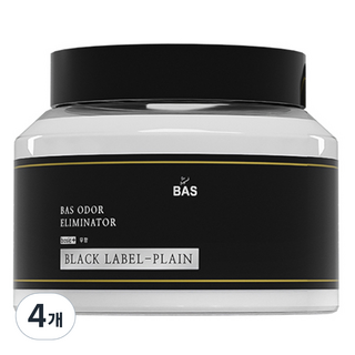 BAS 무향 블랙라벨 플레인 베이직플러스 생활 탈취제 본품, 350g, 4개