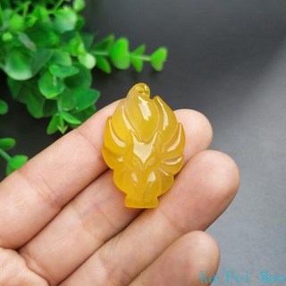 마노 칼세도니 여우 펜던트 여 가지 빛깔의 옥 행운의 부적 여성 목걸이 패션 주얼리 선물