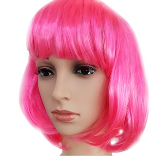 파티 코스프레 단발머리 가발, 02핑크, 1개