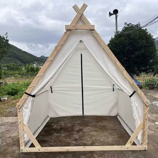 글램핑 텐트 방갈로 감성 캠핑장 사계절 면텐트 쉘터 인테리어 호텔 정원 펜션 바베큐장, 2.5X2.5 주택형(바닥 제외)