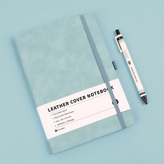 어니우니 A5 가죽 회사 업무용 노트 하드커버 만년 다이어리, 스카이블루