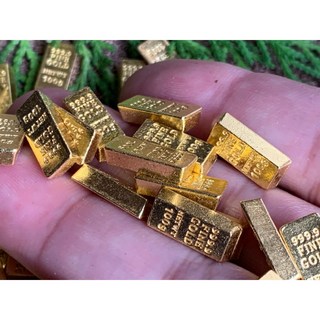 畫意坊 聚寶盆 招財盆 玄關擺件 開運發財小物 微景觀擺件 金元寶 黃銅家居擺飾 迷你金條元寶, 金磚約100個