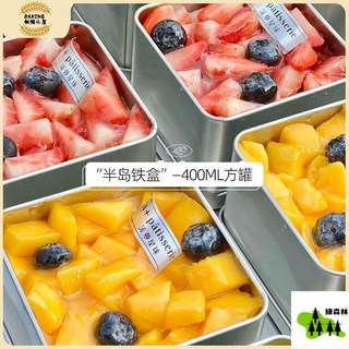 森林優選 提拉米蘇鐵罐 (5入) - 正方形帶蓋蛋糕包裝盒 馬口鐵甜品慕斯小西點烘焙盒, 鐵罐5只,9.2*9.2*6.3CM