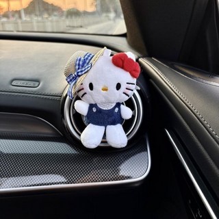 Hello Kitty 汽車出風口裝飾 可愛少女車載擺件香薰 2026年新款車內飾, 1個, 草帽藍kt-送香片