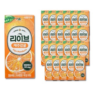 서울우유 리이브 제주감귤 주스, 190ml, 24개