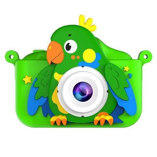 高清雙攝兒童數碼相機, 1個, 綠色鸚鵡