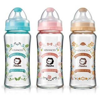 小獅王辛巴 蘿蔓晶鑽寬口玻璃雙凹奶瓶 買1送1 新生兒適用 送母乳袋, 粉色,寬口玻璃180ML, 1個